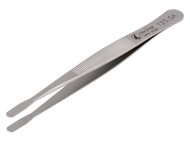 Pincet; 120mm; De vorm van de punt: plat; Type pincet: recht Pincet; 120mm; De vorm van de punt: plat; Type pincet: recht